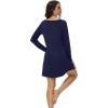 imageWiWi Womens Nightgown Sleepwear Soft Sleepshirt Long Sleeve Nightshirt Pajama DressViscose from Bamboo SXXLNavy