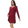 imageWiWi Womens Nightgown Sleepwear Soft Sleepshirt Long Sleeve Nightshirt Pajama DressViscose from Bamboo SXXLWine