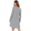 imageWiWi Womens Nightgowns Viscose from Bamboo Long Sleeve Nightshirt V Neck Soft Sleepwear Nightwear Sleep Dress SXXLHeather Grey