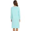 imageWiWi Womens NightgownsViscose from Bamboo Long Sleeve Pajama Gwons Nightshirts Soft Sleepshirt with Pockets SXXLAqua