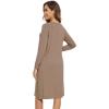imageWiWi Womens NightgownsViscose from Bamboo Long Sleeve Pajama Gwons Nightshirts Soft Sleepshirt with Pockets SXXLCamel