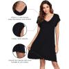 imageWiWi Womens Soft Nightgowns Night Shirt Short Sleeve Sleep Shirts Ladies Plus Size Sleepwear SXXLBlack