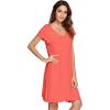 imageWiWi Womens Soft Nightgowns Night Shirt Short Sleeve Sleep Shirts Ladies Plus Size Sleepwear SXXLCcoral