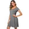 imageWiWi Womens Soft Nightgowns Night Shirt Short Sleeve Sleep Shirts Ladies Plus Size Sleepwear SXXLCdark Heather Grey