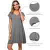 imageWiWi Womens Soft Nightgowns Night Shirt Short Sleeve Sleep Shirts Ladies Plus Size Sleepwear SXXLCdark Heather Grey
