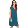 imageWiWi Womens Soft Nightgowns Night Shirt Short Sleeve Sleep Shirts Ladies Plus Size Sleepwear SXXLCdark Teal