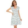 imageWiWi Womens Soft Nightgowns Night Shirt Short Sleeve Sleep Shirts Ladies Plus Size Sleepwear SXXLCgreen Leaf