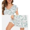 imageWiWi Womens Soft Nightgowns Night Shirt Short Sleeve Sleep Shirts Ladies Plus Size Sleepwear SXXLCgreen Leaf