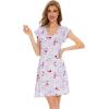 imageWiWi Womens Soft Nightgowns Night Shirt Short Sleeve Sleep Shirts Ladies Plus Size Sleepwear SXXLCgreyPeony