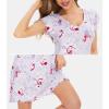 imageWiWi Womens Soft Nightgowns Night Shirt Short Sleeve Sleep Shirts Ladies Plus Size Sleepwear SXXLCgreyPeony