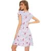 imageWiWi Womens Soft Nightgowns Night Shirt Short Sleeve Sleep Shirts Ladies Plus Size Sleepwear SXXLCgreyPeony