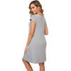 imageWiWi Womens Soft Nightgowns Night Shirt Short Sleeve Sleep Shirts Ladies Plus Size Sleepwear SXXLCheather Grey