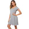 imageWiWi Womens Soft Nightgowns Night Shirt Short Sleeve Sleep Shirts Ladies Plus Size Sleepwear SXXLCheather Grey