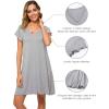 imageWiWi Womens Soft Nightgowns Night Shirt Short Sleeve Sleep Shirts Ladies Plus Size Sleepwear SXXLCheather Grey