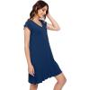 imageWiWi Womens Soft Nightgowns Night Shirt Short Sleeve Sleep Shirts Ladies Plus Size Sleepwear SXXLCink Blue