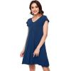 imageWiWi Womens Soft Nightgowns Night Shirt Short Sleeve Sleep Shirts Ladies Plus Size Sleepwear SXXLCink Blue