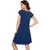 imageWiWi Womens Soft Nightgowns Night Shirt Short Sleeve Sleep Shirts Ladies Plus Size Sleepwear SXXLCink Blue