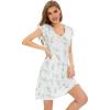 imageWiWi Womens Soft Nightgowns Night Shirt Short Sleeve Sleep Shirts Ladies Plus Size Sleepwear SXXLCleaf