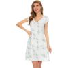 imageWiWi Womens Soft Nightgowns Night Shirt Short Sleeve Sleep Shirts Ladies Plus Size Sleepwear SXXLCleaf