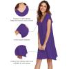 imageWiWi Womens Soft Nightgowns Night Shirt Short Sleeve Sleep Shirts Ladies Plus Size Sleepwear SXXLClilac