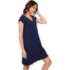imageWiWi Womens Soft Nightgowns Night Shirt Short Sleeve Sleep Shirts Ladies Plus Size Sleepwear SXXLCnavy