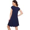 imageWiWi Womens Soft Nightgowns Night Shirt Short Sleeve Sleep Shirts Ladies Plus Size Sleepwear SXXLCnavy