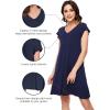 imageWiWi Womens Soft Nightgowns Night Shirt Short Sleeve Sleep Shirts Ladies Plus Size Sleepwear SXXLCnavy