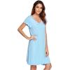 imageWiWi Womens Soft Nightgowns Night Shirt Short Sleeve Sleep Shirts Ladies Plus Size Sleepwear SXXLCpale Blue