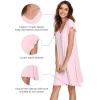 imageWiWi Womens Soft Nightgowns Night Shirt Short Sleeve Sleep Shirts Ladies Plus Size Sleepwear SXXLCpink