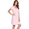imageWiWi Womens Soft Nightgowns Night Shirt Short Sleeve Sleep Shirts Ladies Plus Size Sleepwear SXXLCpink