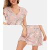 imageWiWi Womens Soft Nightgowns Night Shirt Short Sleeve Sleep Shirts Ladies Plus Size Sleepwear SXXLCpinkFloral