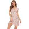 imageWiWi Womens Soft Nightgowns Night Shirt Short Sleeve Sleep Shirts Ladies Plus Size Sleepwear SXXLCpinkFloral