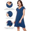 imageWiWi Womens Soft Nightgowns Night Shirt Short Sleeve Sleep Shirts Ladies Plus Size Sleepwear SXXLCprussian Blue