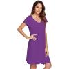 imageWiWi Womens Soft Nightgowns Night Shirt Short Sleeve Sleep Shirts Ladies Plus Size Sleepwear SXXLCpurple