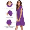 imageWiWi Womens Soft Nightgowns Night Shirt Short Sleeve Sleep Shirts Ladies Plus Size Sleepwear SXXLCpurple
