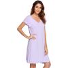 imageWiWi Womens Soft Nightgowns Night Shirt Short Sleeve Sleep Shirts Ladies Plus Size Sleepwear SXXLCtaro Purple