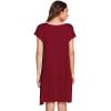 imageWiWi Womens Soft Nightgowns Night Shirt Short Sleeve Sleep Shirts Ladies Plus Size Sleepwear SXXLCwine Red