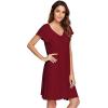 imageWiWi Womens Soft Nightgowns Night Shirt Short Sleeve Sleep Shirts Ladies Plus Size Sleepwear SXXLCwine Red