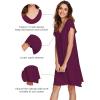imageWiWi Womens Soft Nightgowns Night Shirt Short Sleeve Sleep Shirts Ladies Plus Size Sleepwear SXXLMulberry