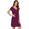 imageWiWi Womens Soft Nightgowns Night Shirt Short Sleeve Sleep Shirts Ladies Plus Size Sleepwear SXXLMulberry