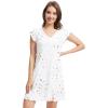 imageWiWi Womens Soft Nightgowns Night Shirt Short Sleeve Sleep Shirts Ladies Plus Size Sleepwear SXXLWhite Stars