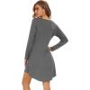 imageWiWi Womens Viscose from Bamboo Nightgown Long Sleeve Nightshirt Soft Sleep Dress Vneck Loose Comfy Pajama Sleepwear SXXLDark Heather Grey