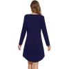 imageWiWi Womens Viscose from Bamboo Nightgown Long Sleeve Nightshirt Soft Sleep Dress Vneck Loose Comfy Pajama Sleepwear SXXLNavy
