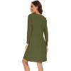 imageWiWi Womens Viscose from Bamboo Nightgowns Long Sleeve Crewneck Sleepshirts Casual Loose Gown Soft Sleep Shirt SXXLAarmy Green