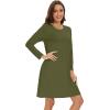 imageWiWi Womens Viscose from Bamboo Nightgowns Long Sleeve Crewneck Sleepshirts Casual Loose Gown Soft Sleep Shirt SXXLAarmy Green