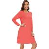 imageWiWi Womens Viscose from Bamboo Nightgowns Long Sleeve Crewneck Sleepshirts Casual Loose Gown Soft Sleep Shirt SXXLAcoral