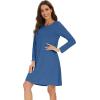 imageWiWi Womens Viscose from Bamboo Nightgowns Long Sleeve Crewneck Sleepshirts Casual Loose Gown Soft Sleep Shirt SXXLAprussian Blue