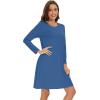 imageWiWi Womens Viscose from Bamboo Nightgowns Long Sleeve Crewneck Sleepshirts Casual Loose Gown Soft Sleep Shirt SXXLAprussian Blue