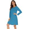 imageWiWi Womens Viscose from Bamboo Nightgowns Long Sleeve Crewneck Sleepshirts Casual Loose Gown Soft Sleep Shirt SXXLAteal Blue