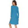 imageWiWi Womens Viscose from Bamboo Nightgowns Long Sleeve Crewneck Sleepshirts Casual Loose Gown Soft Sleep Shirt SXXLAteal Blue